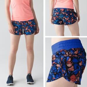 LULULEMON Tracker Short IV Size 6 Paint Storm Harbor Blue Multi